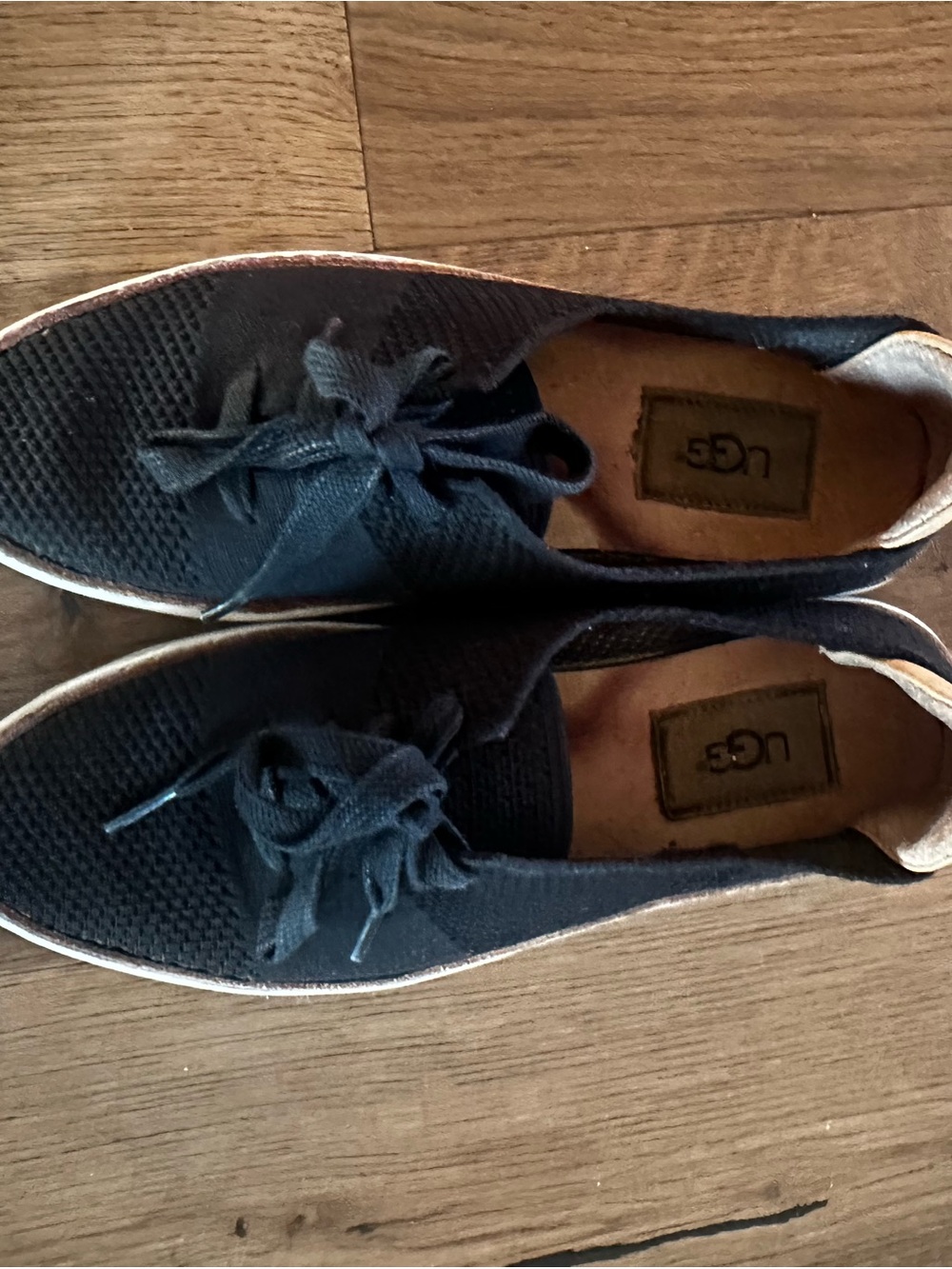 UGG Black Knit Lace-Up Sneakers – Women’s Size 5